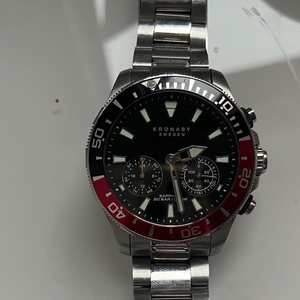 Kronaby Sweden Silver and Black Watch